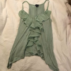 Anthropologie Modal and Chiffon Ruffle v-neck